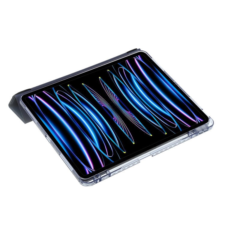 For iPad Pro 12.9 2022 / 2021 / 2020 Clear Acrylic Deformation Leather Tablet Case