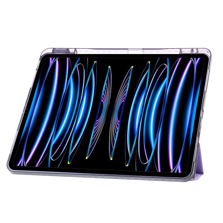 For iPad Pro 12.9 2022 / 2021 / 2020 Clear Acrylic Deformation Leather Tablet Case