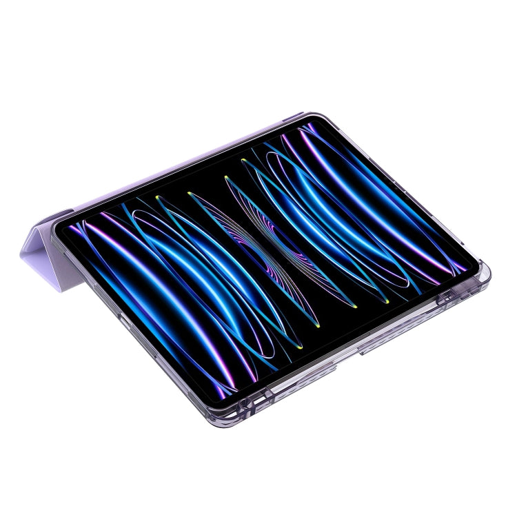 For iPad Pro 12.9 2022 / 2021 / 2020 Clear Acrylic Deformation Leather Tablet Case