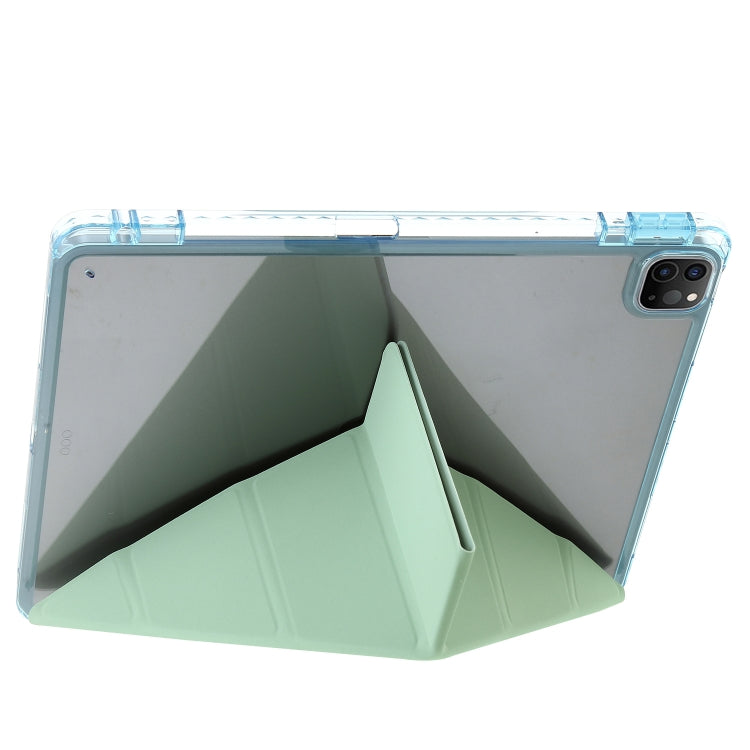 For iPad Pro 12.9 2022 / 2021 / 2020 Clear Acrylic Deformation Leather Tablet Case