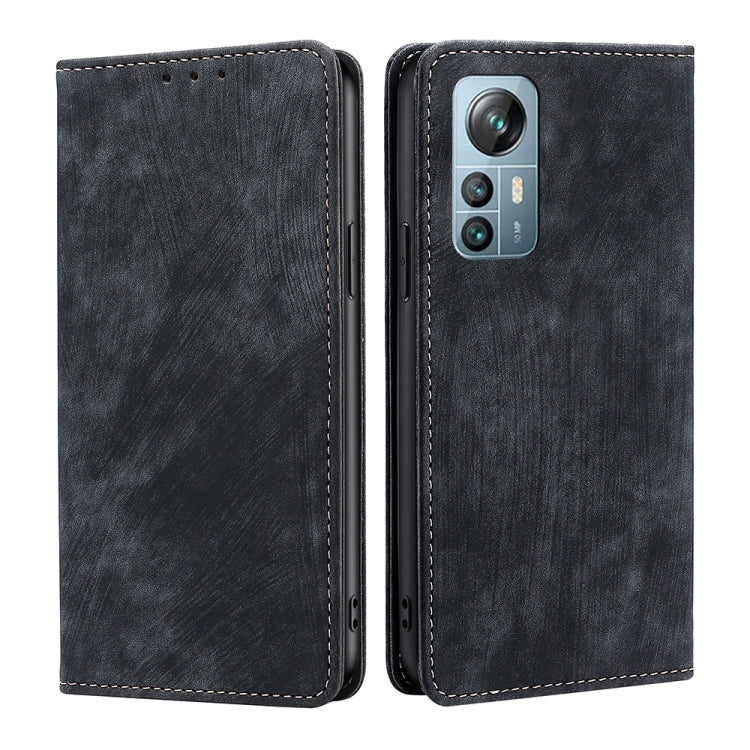 For Blackview A85 RFID Anti-theft Brush Magnetic Leather Phone Case
