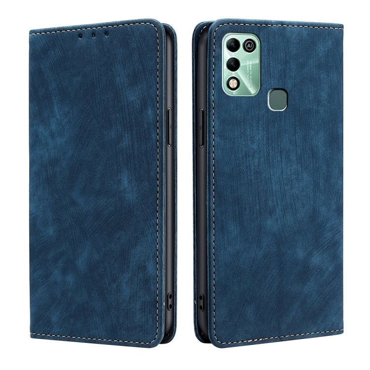 For Infinix Hot 11 Play RFID Anti-theft Brush Magnetic Leather Phone Case