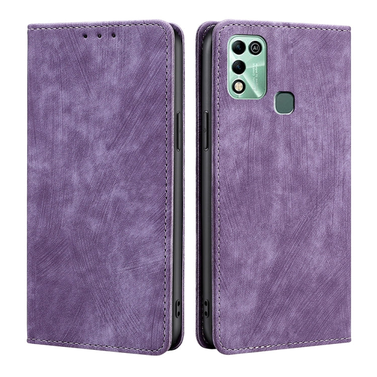 For Infinix Hot 11 Play RFID Anti-theft Brush Magnetic Leather Phone Case