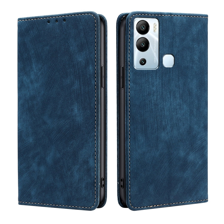 For Infinix Hot 12i RFID Anti-theft Brush Magnetic Leather Phone Case