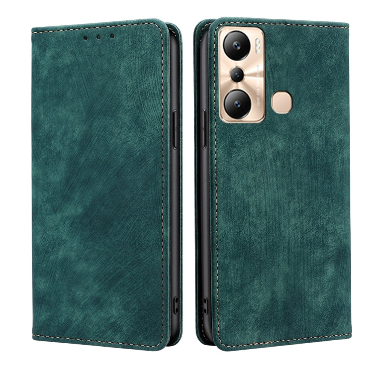 For Infinix Hot 20i RFID Anti-theft Brush Magnetic Leather Phone Case