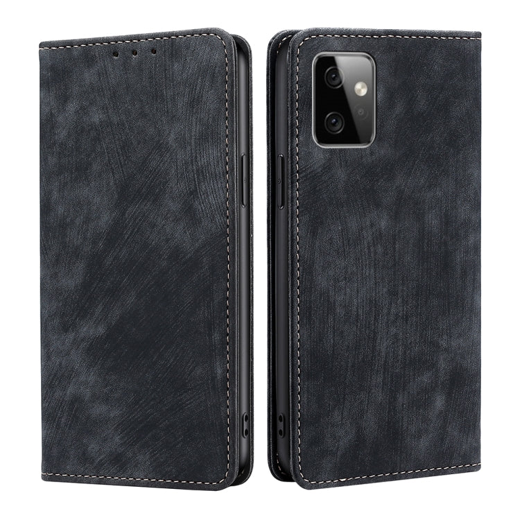 For Motorola Moto G Power 2023 RFID Anti-theft Brush Magnetic Leather Phone Case