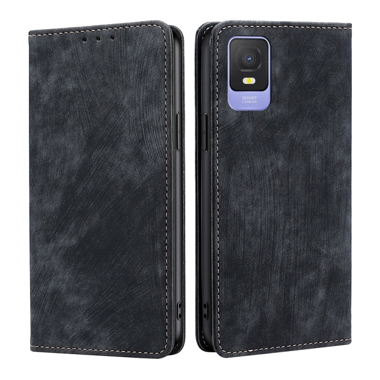 For TCL 403 RFID Anti-theft Brush Magnetic Leather Phone Case