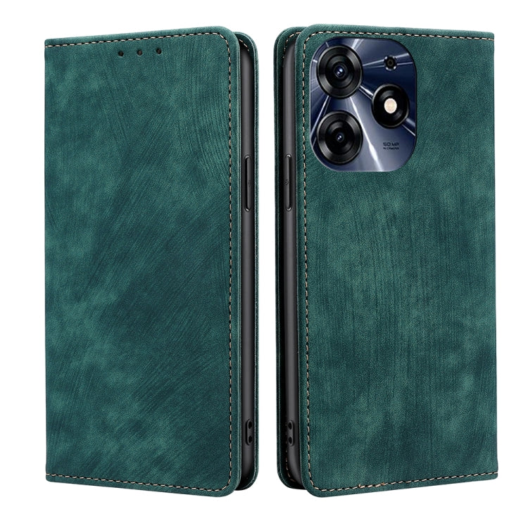 For Tecno Spark 10 Pro RFID Anti-theft Brush Magnetic Leather Phone Case