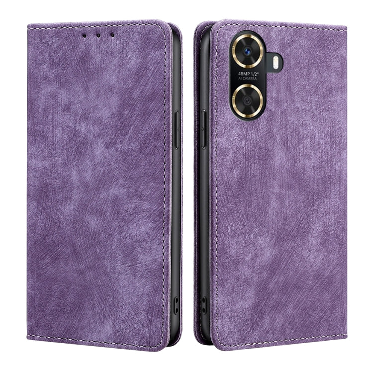 For Huawei Enjoy 60 RFID Anti-theft Brush Magnetic Leather Phone Case