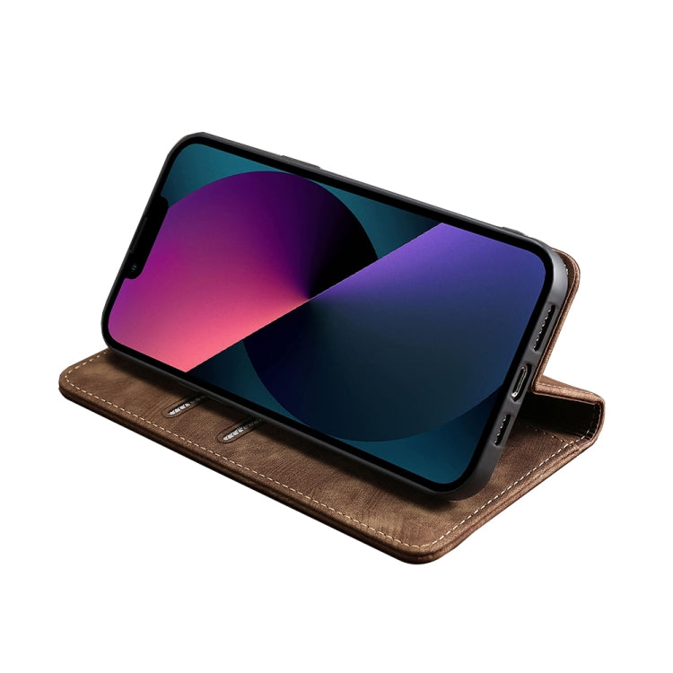 For Xiaomi Redmi Note 12 4G Global RFID Anti-theft Brush Magnetic Leather Phone Case