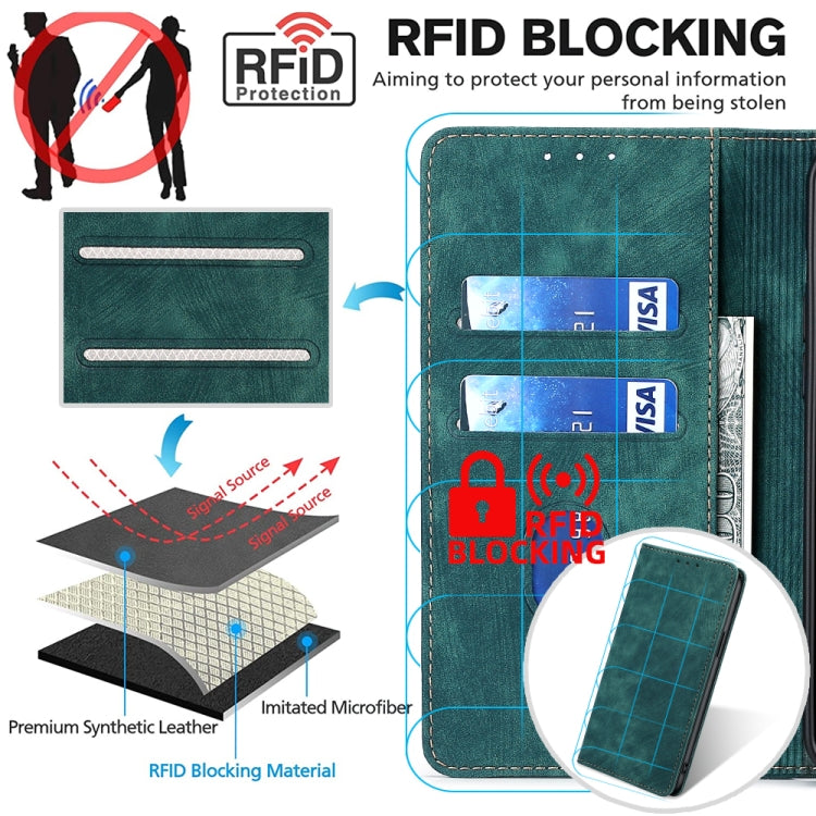 For Xiaomi Redmi Note 12 4G Global RFID Anti-theft Brush Magnetic Leather Phone Case