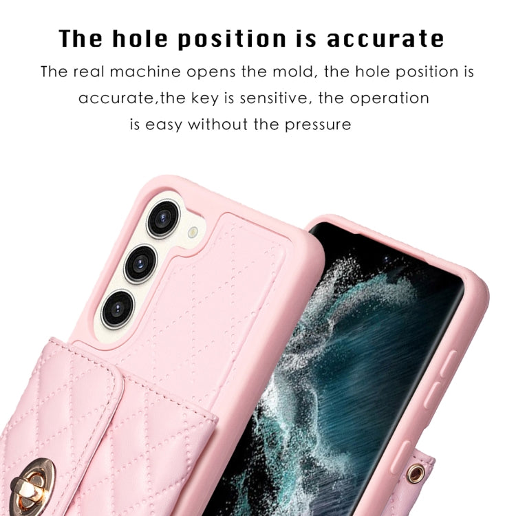 For Samsung Galaxy S23+ 5G Horizontal Metal Buckle Wallet Rhombic Leather Phone Case