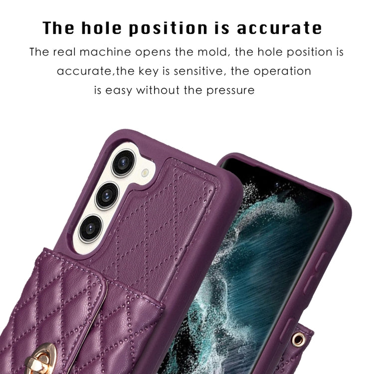 For Samsung Galaxy S23+ 5G Horizontal Metal Buckle Wallet Rhombic Leather Phone Case
