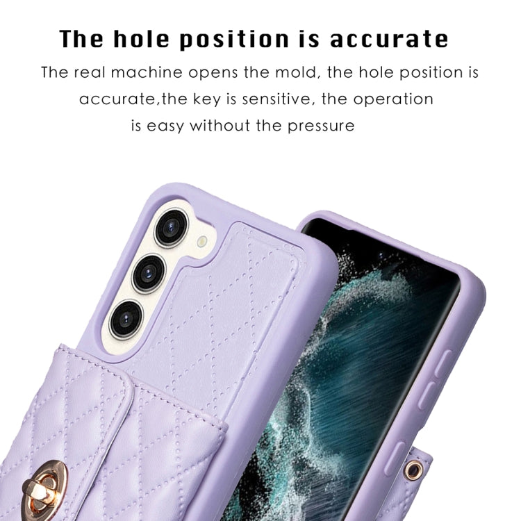 For Samsung Galaxy S23+ 5G Horizontal Metal Buckle Wallet Rhombic Leather Phone Case