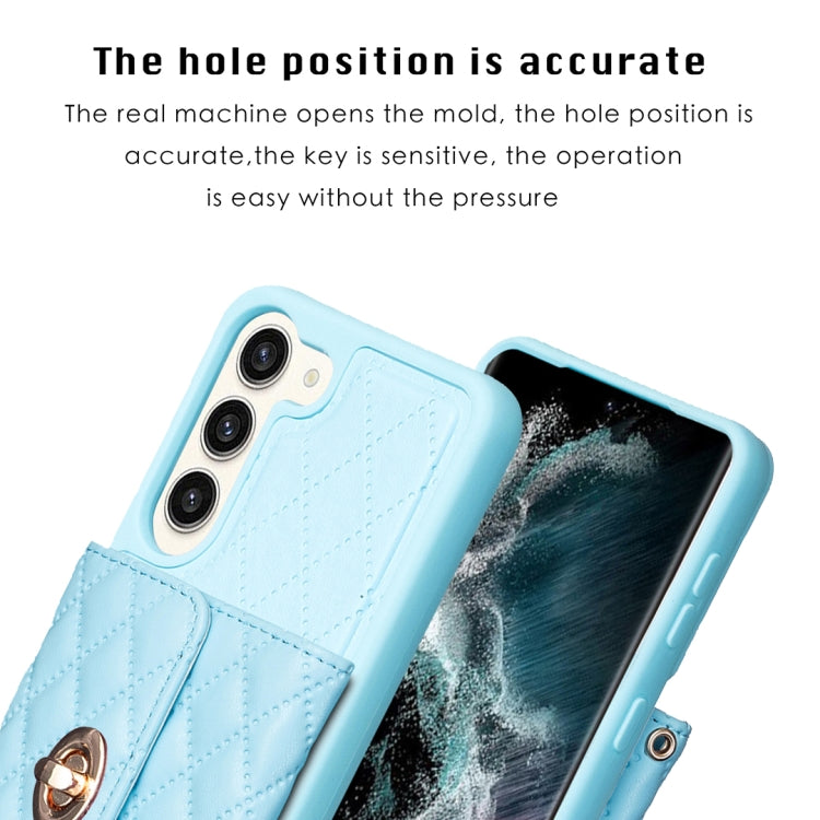 For Samsung Galaxy S23+ 5G Horizontal Metal Buckle Wallet Rhombic Leather Phone Case