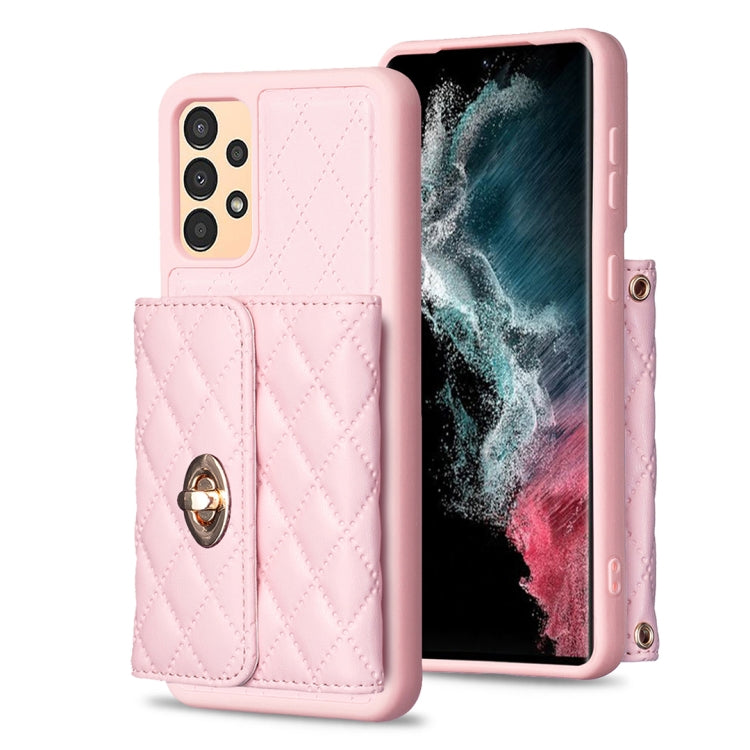 For Samsung Galaxy A13 4G Horizontal Metal Buckle Wallet Rhombic Leather Phone Case