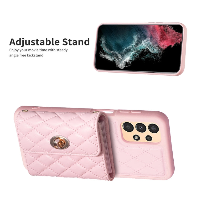 For Samsung Galaxy A13 4G Horizontal Metal Buckle Wallet Rhombic Leather Phone Case