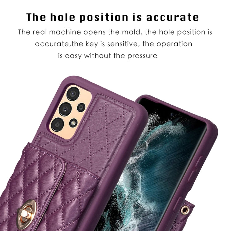 For Samsung Galaxy A13 4G Horizontal Metal Buckle Wallet Rhombic Leather Phone Case