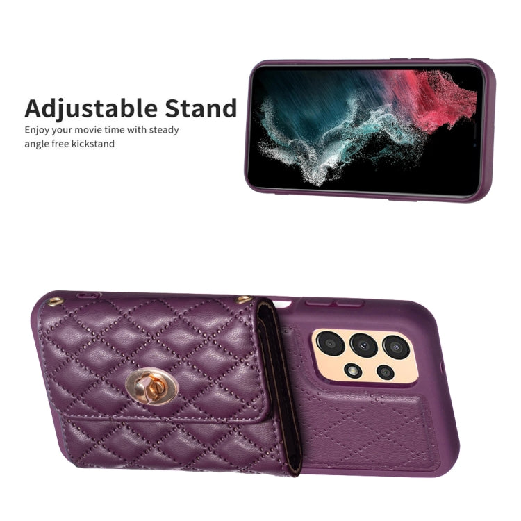 For Samsung Galaxy A13 4G Horizontal Metal Buckle Wallet Rhombic Leather Phone Case