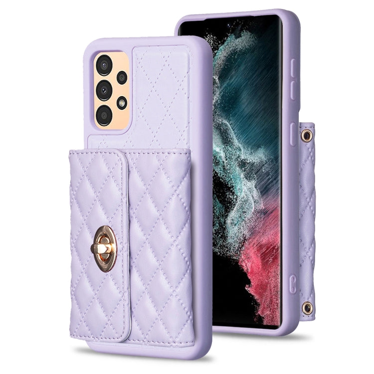 For Samsung Galaxy A13 4G Horizontal Metal Buckle Wallet Rhombic Leather Phone Case