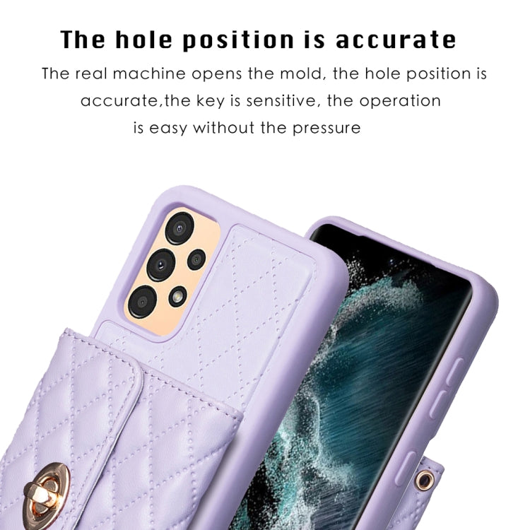 For Samsung Galaxy A13 4G Horizontal Metal Buckle Wallet Rhombic Leather Phone Case