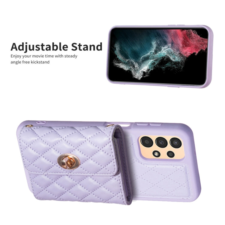 For Samsung Galaxy A13 4G Horizontal Metal Buckle Wallet Rhombic Leather Phone Case