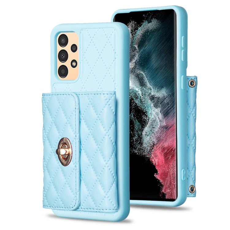 For Samsung Galaxy A13 4G Horizontal Metal Buckle Wallet Rhombic Leather Phone Case