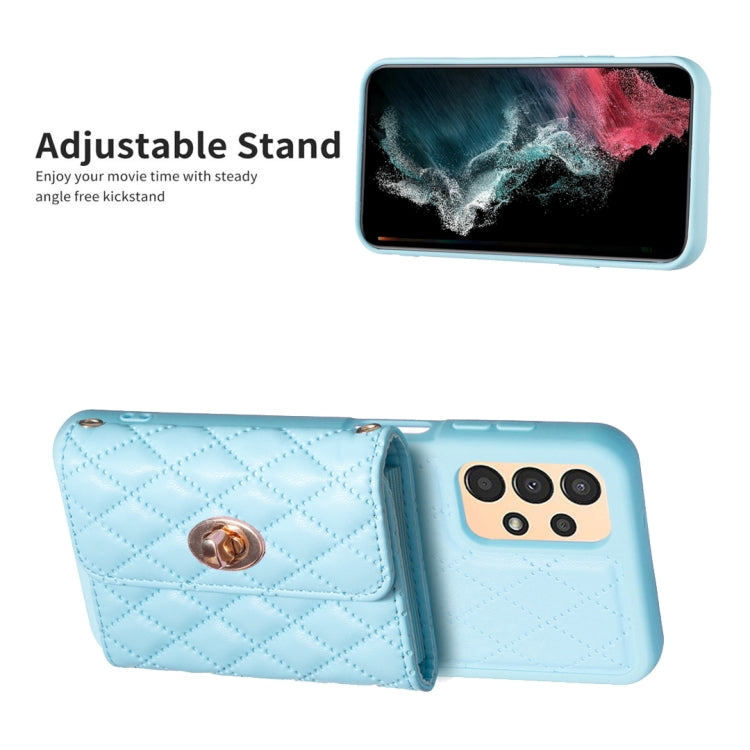 For Samsung Galaxy A13 4G Horizontal Metal Buckle Wallet Rhombic Leather Phone Case
