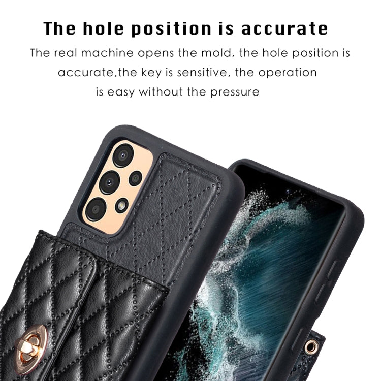 For Samsung Galaxy A13 4G Horizontal Metal Buckle Wallet Rhombic Leather Phone Case