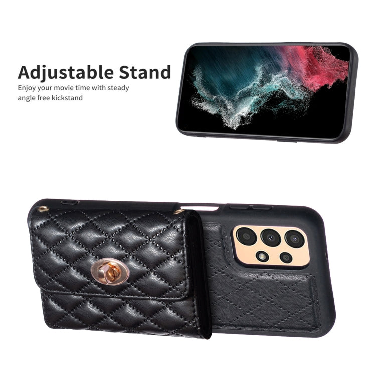 For Samsung Galaxy A13 4G Horizontal Metal Buckle Wallet Rhombic Leather Phone Case