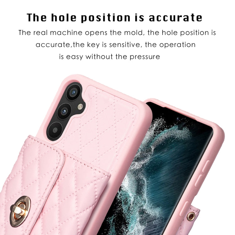 For Samsung Galaxy A34 5G Horizontal Metal Buckle Wallet Rhombic Leather Phone Case