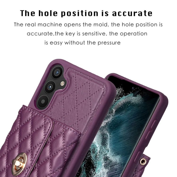 For Samsung Galaxy A34 5G Horizontal Metal Buckle Wallet Rhombic Leather Phone Case