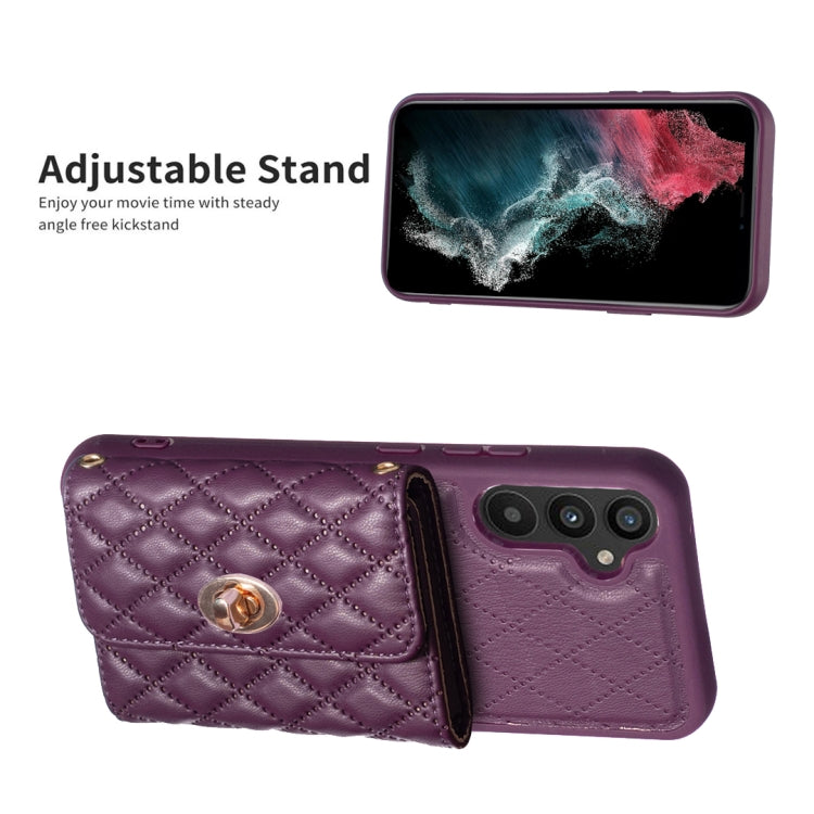 For Samsung Galaxy A34 5G Horizontal Metal Buckle Wallet Rhombic Leather Phone Case