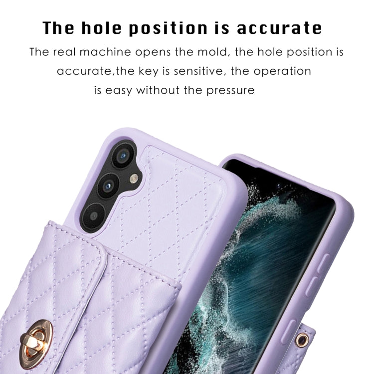 For Samsung Galaxy A34 5G Horizontal Metal Buckle Wallet Rhombic Leather Phone Case
