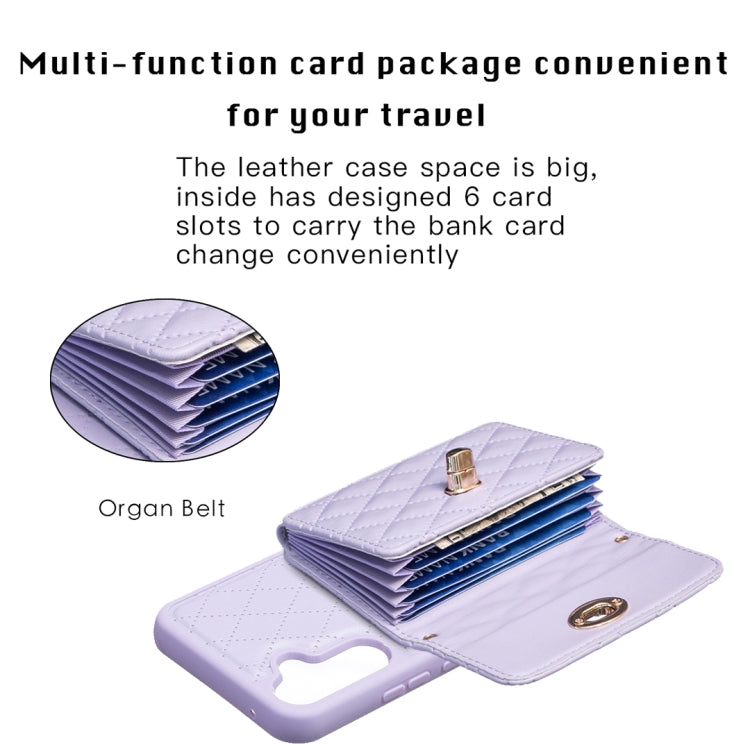 For Samsung Galaxy A34 5G Horizontal Metal Buckle Wallet Rhombic Leather Phone Case