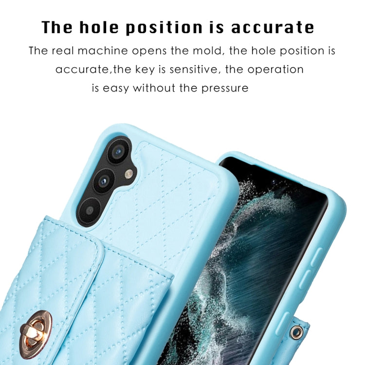 For Samsung Galaxy A34 5G Horizontal Metal Buckle Wallet Rhombic Leather Phone Case