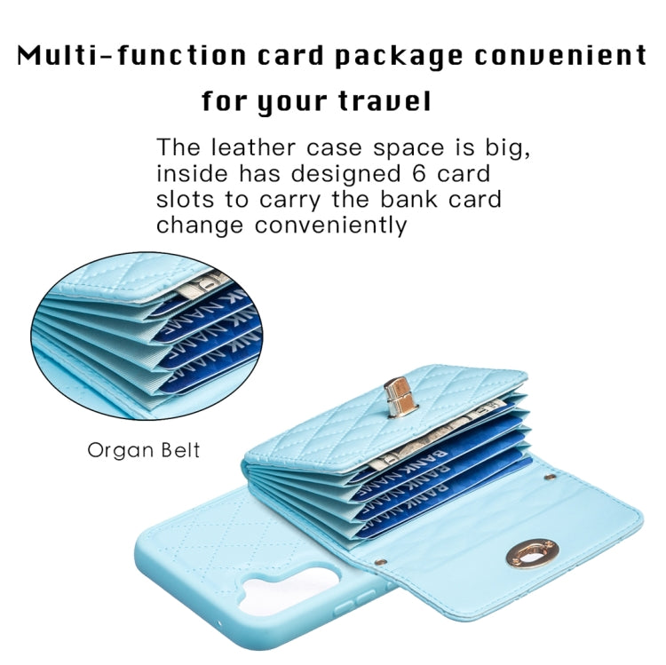 For Samsung Galaxy A34 5G Horizontal Metal Buckle Wallet Rhombic Leather Phone Case