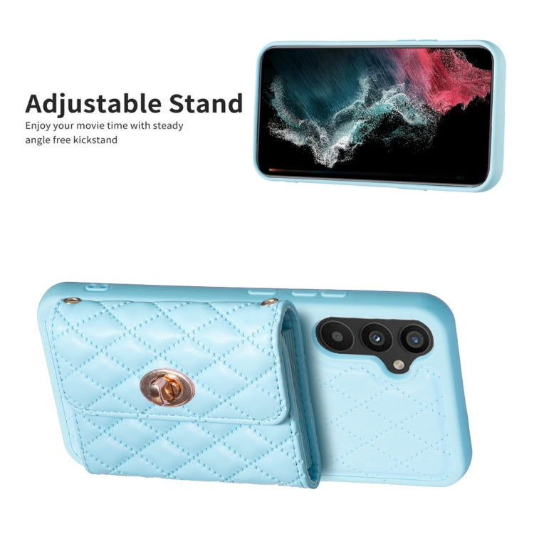 For Samsung Galaxy A34 5G Horizontal Metal Buckle Wallet Rhombic Leather Phone Case