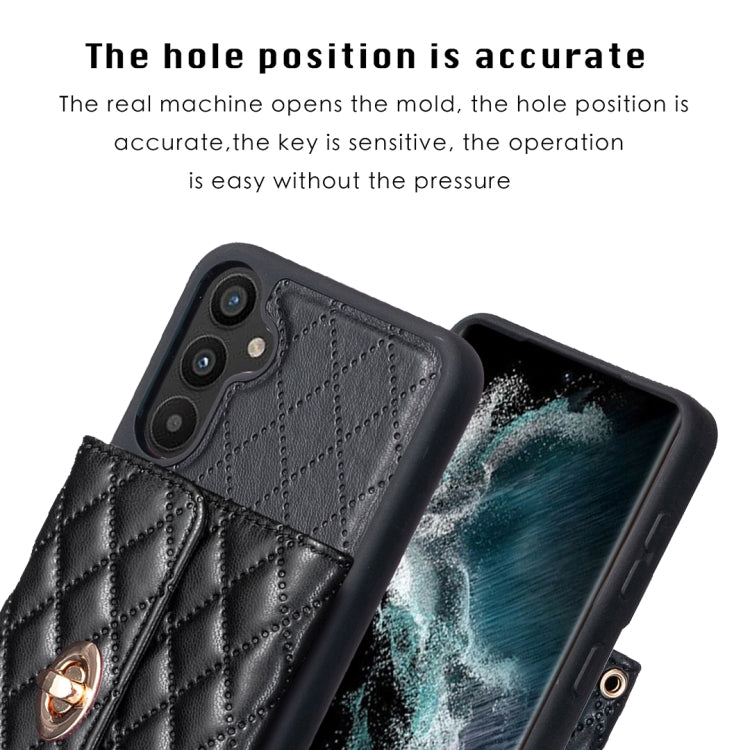 For Samsung Galaxy A34 5G Horizontal Metal Buckle Wallet Rhombic Leather Phone Case