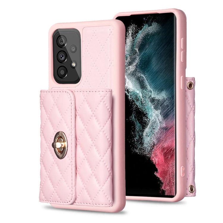 For Samsung Galaxy A53 5G Horizontal Metal Buckle Wallet Rhombic Leather Phone Case