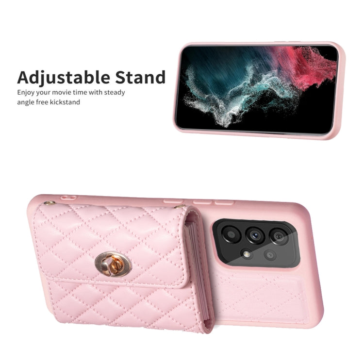 For Samsung Galaxy A53 5G Horizontal Metal Buckle Wallet Rhombic Leather Phone Case