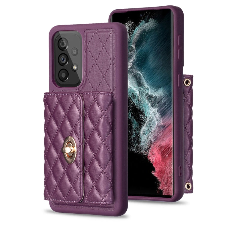 For Samsung Galaxy A53 5G Horizontal Metal Buckle Wallet Rhombic Leather Phone Case