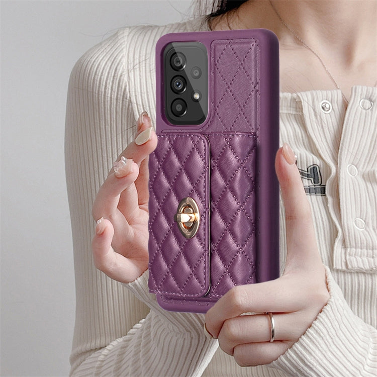 For Samsung Galaxy A53 5G Horizontal Metal Buckle Wallet Rhombic Leather Phone Case
