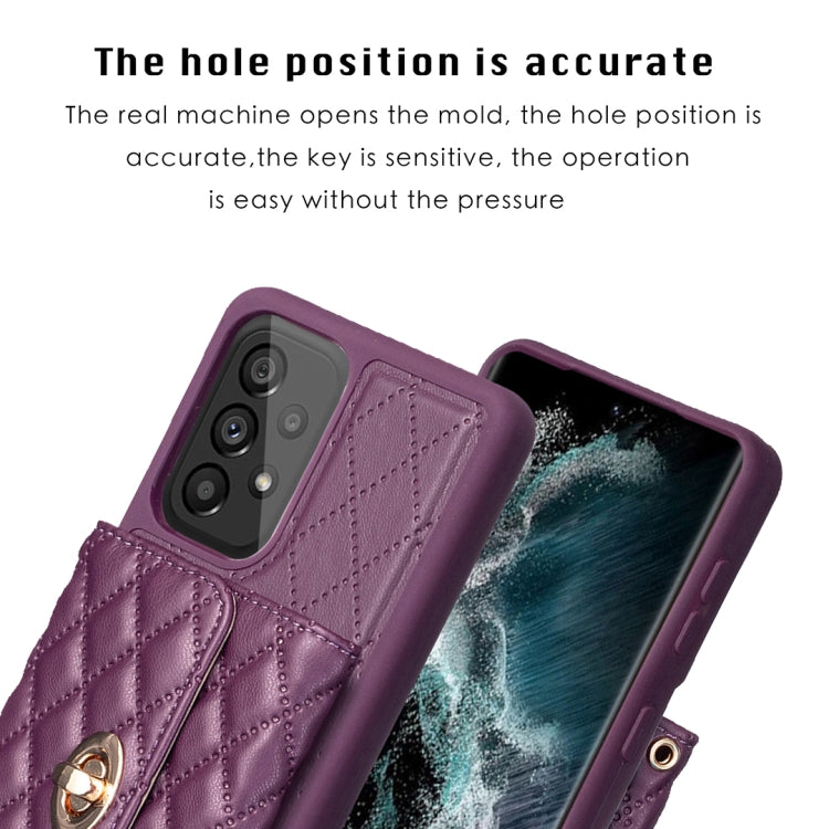 For Samsung Galaxy A53 5G Horizontal Metal Buckle Wallet Rhombic Leather Phone Case