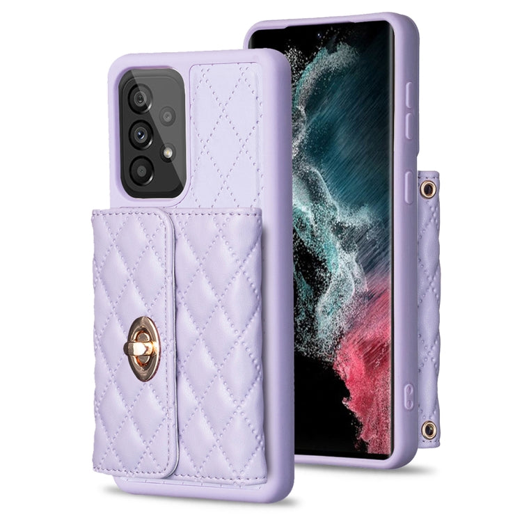 For Samsung Galaxy A53 5G Horizontal Metal Buckle Wallet Rhombic Leather Phone Case