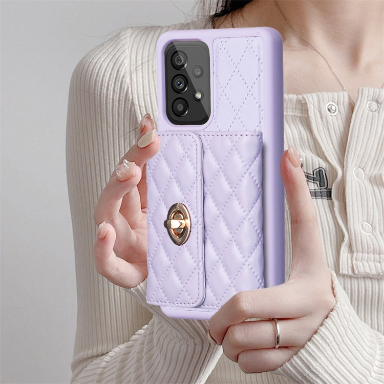 For Samsung Galaxy A53 5G Horizontal Metal Buckle Wallet Rhombic Leather Phone Case