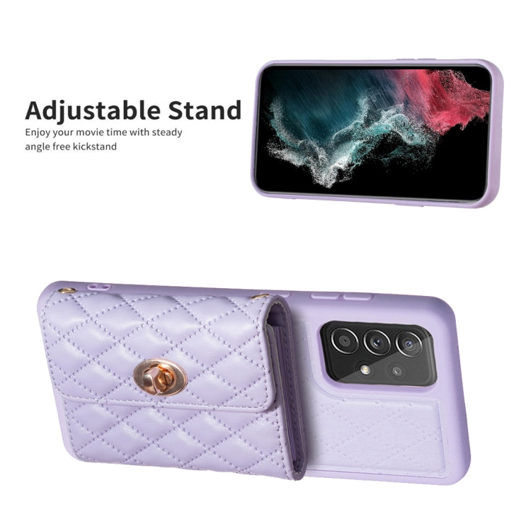For Samsung Galaxy A53 5G Horizontal Metal Buckle Wallet Rhombic Leather Phone Case