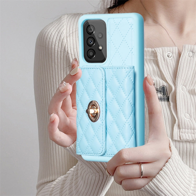 For Samsung Galaxy A53 5G Horizontal Metal Buckle Wallet Rhombic Leather Phone Case