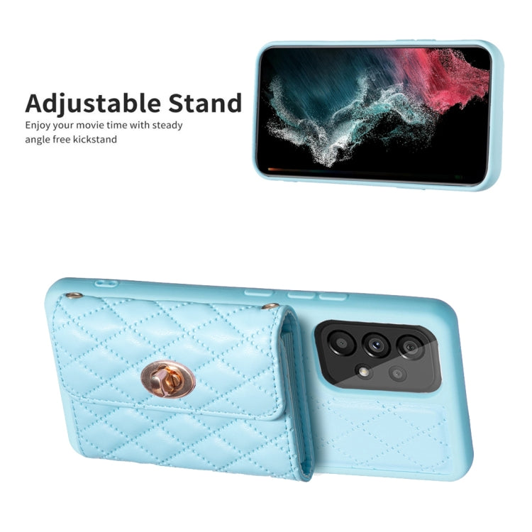 For Samsung Galaxy A53 5G Horizontal Metal Buckle Wallet Rhombic Leather Phone Case