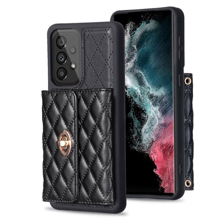 For Samsung Galaxy A53 5G Horizontal Metal Buckle Wallet Rhombic Leather Phone Case